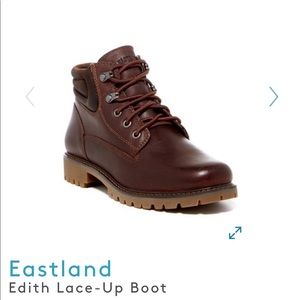 Brown Leather Eastland Edith lace up boots.